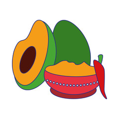 Ugadi festival offering pot cartoons blue lines