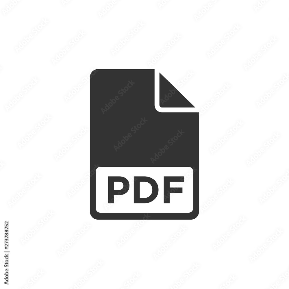 Poster pdf icon black color editable. pdf symbol flat vector sign isolated on white background. simple vect