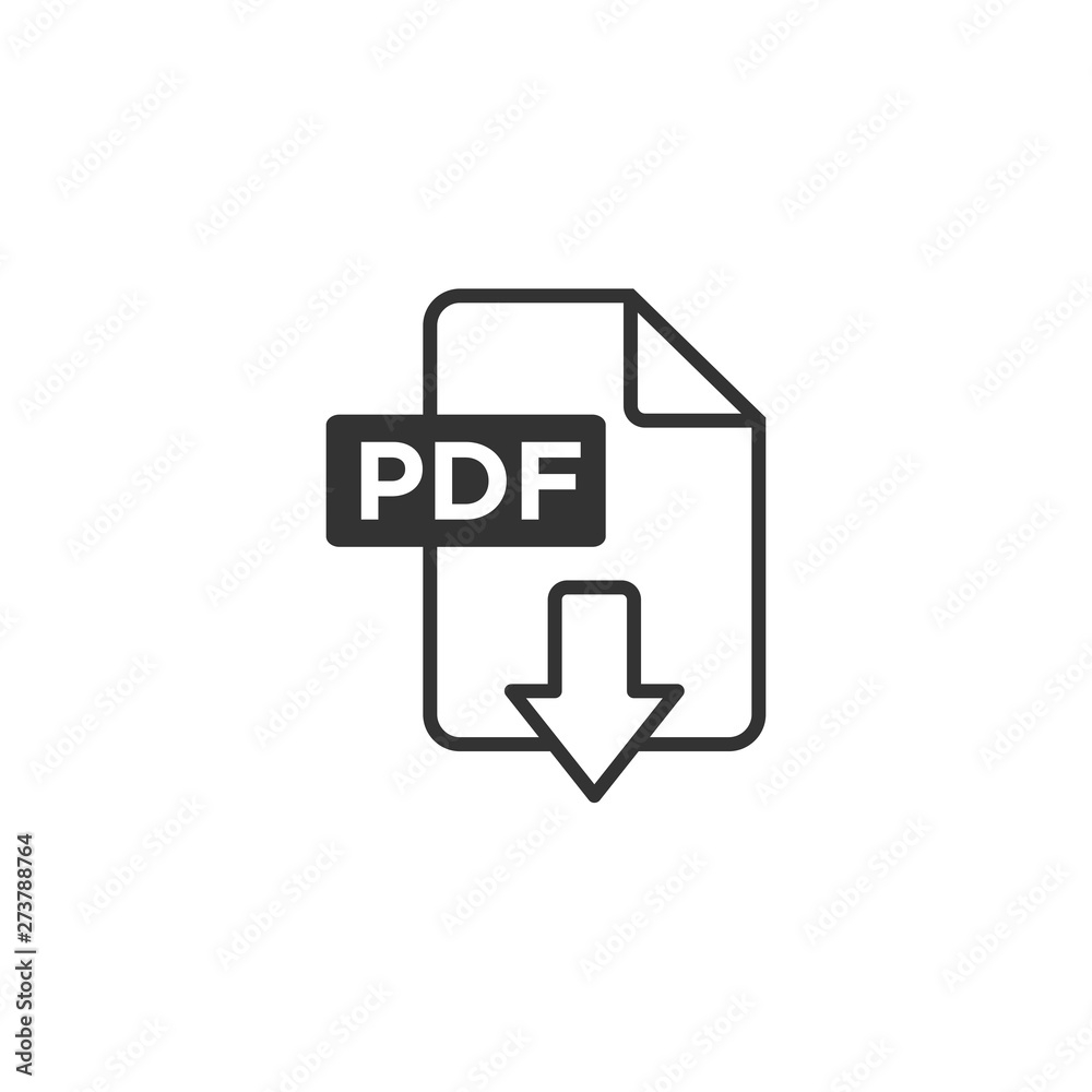 Aufkleber pdf icon black color editable. pdf symbol flat vector sign isolated on white background. simple vect