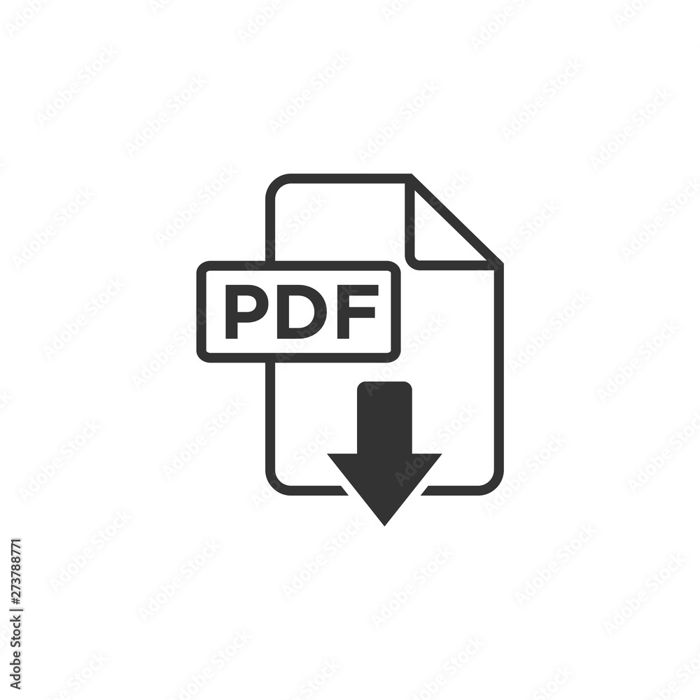 Poster PDF icon black color editable. PDF symbol Flat vector sign isolated on white background. Simple vector illustration for graphic and web design.
