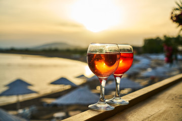 Tasty alcoholic beverage in a hotel