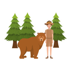 Bear forest animal and ranger of canada design