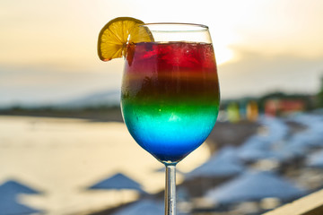 Tasty alcoholic beverage in a hotel