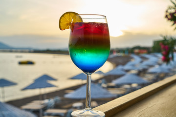 Tasty alcoholic beverage in a hotel