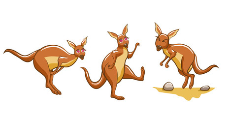 Fototapeta na wymiar kangaroo vector set graphic design