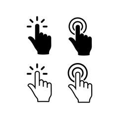 Hand Cursor icons click set symbol vector for web