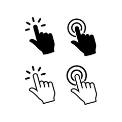 Obraz premium Hand Cursor icons click set symbol vector for web