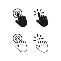 Hand Cursor icons click set symbol vector for web