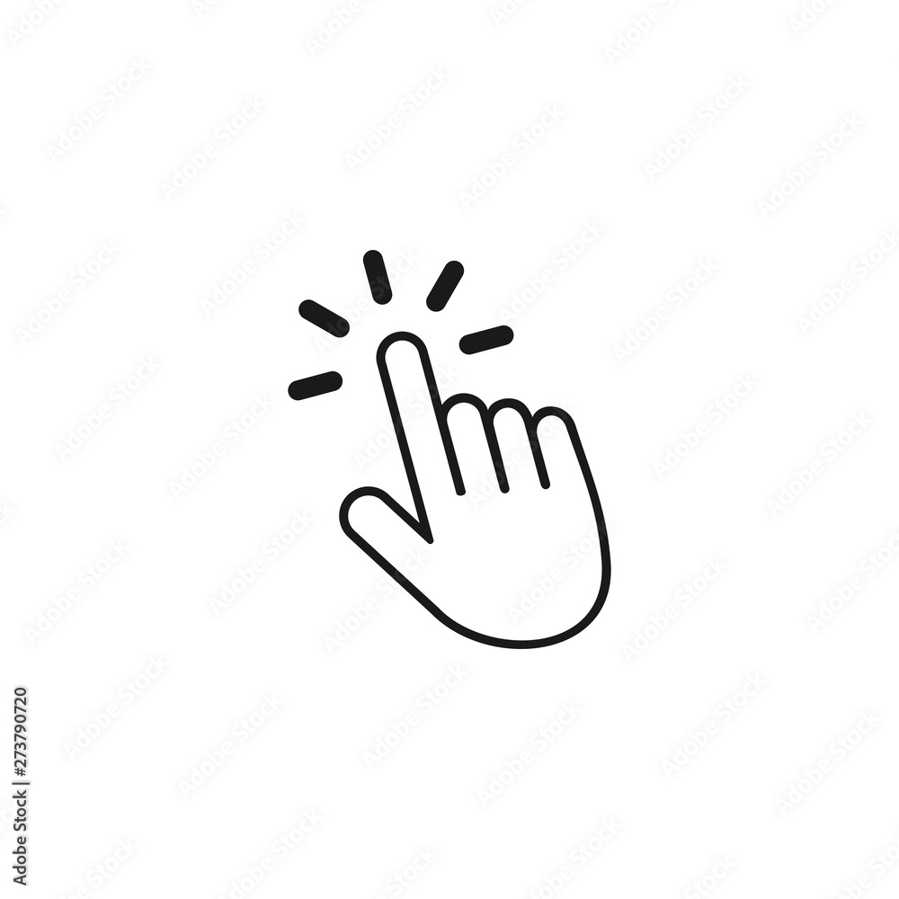 Poster hand cursor icons click set symbol vector for web
