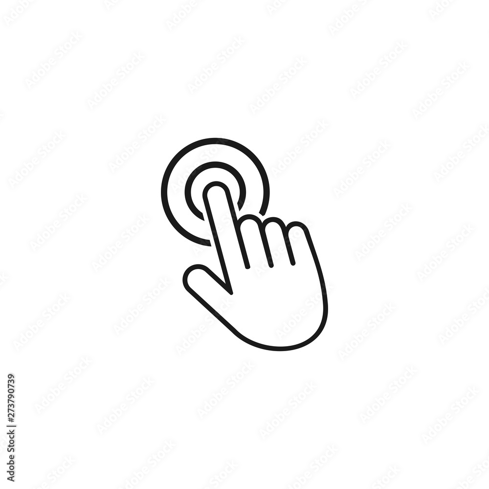 Poster hand cursor icons click set symbol vector for web