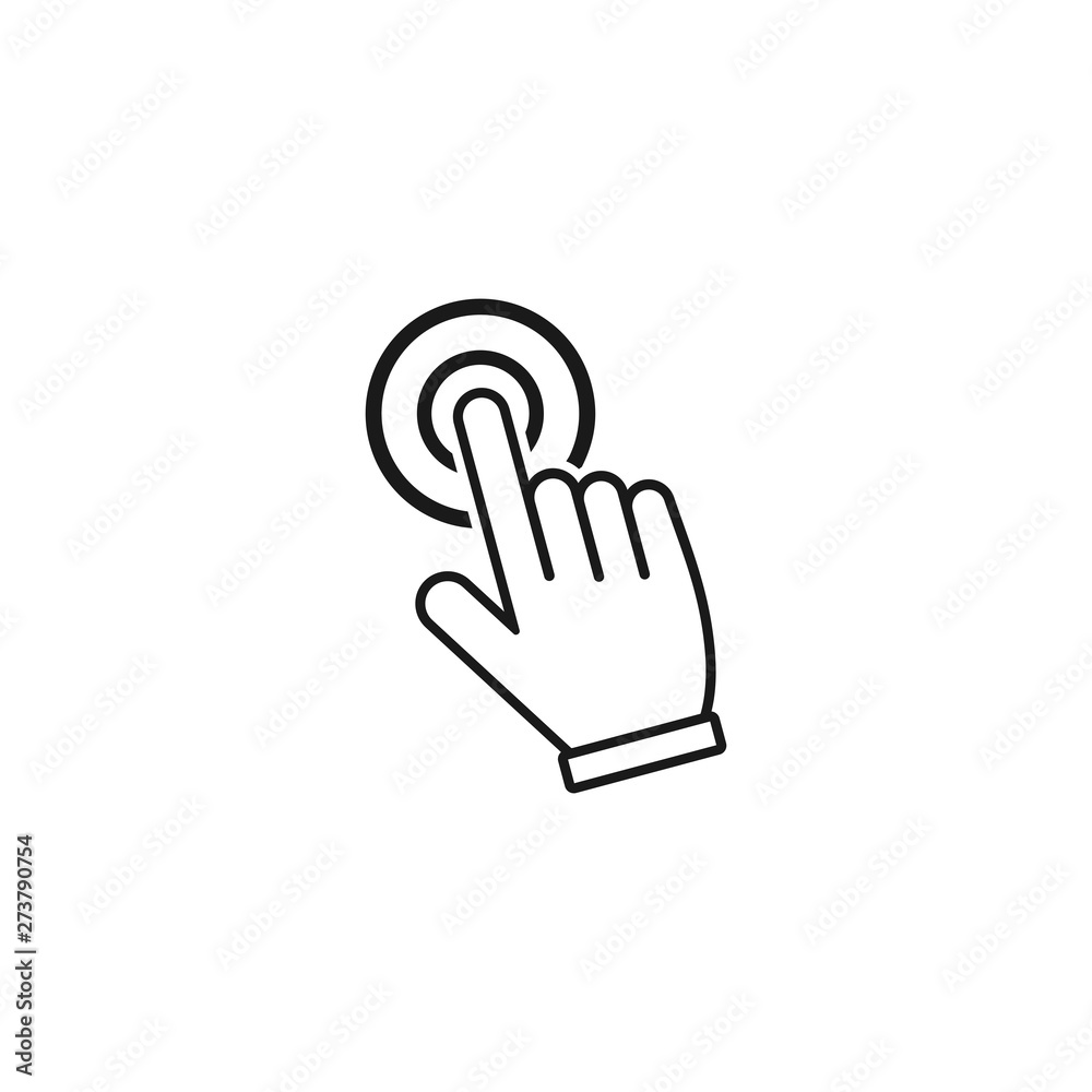 Poster hand cursor icons click set symbol vector for web