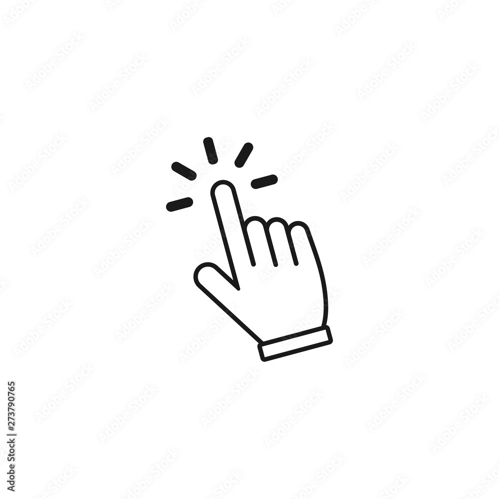 Poster hand cursor icons click set symbol vector for web