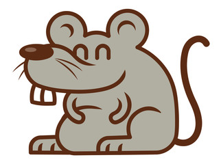 Naklejka premium Cute Rat with big teeth mascot illustration - vector