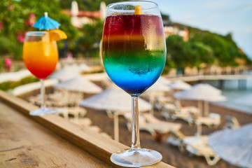 Tasty alcoholic beverage in a hotel