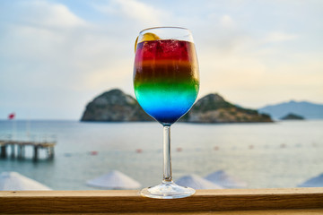 Tasty alcoholic beverage in a hotel