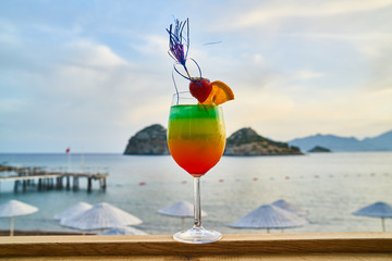 Tasty alcoholic beverage in a hotel