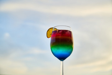 Tasty alcoholic beverage in a hotel