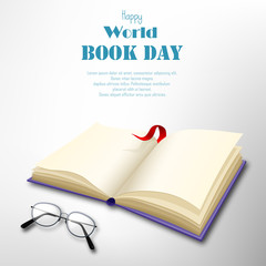 World Book Day in April on white background