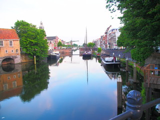 Fototapeta na wymiar The historic Delfshaven area of Rotterdam, The Netherlands.