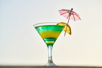 Tasty alcoholic beverage in a hotel