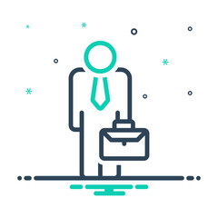 mix icon for businessman-with-suitcase job portfolio management holding  finance