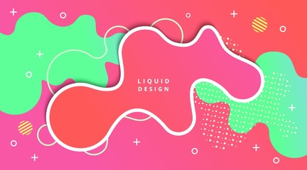 Liquid Gradient Background with fluid shape landscape composition