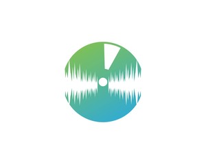 Abstract Audio Sound wave logo creative template vector