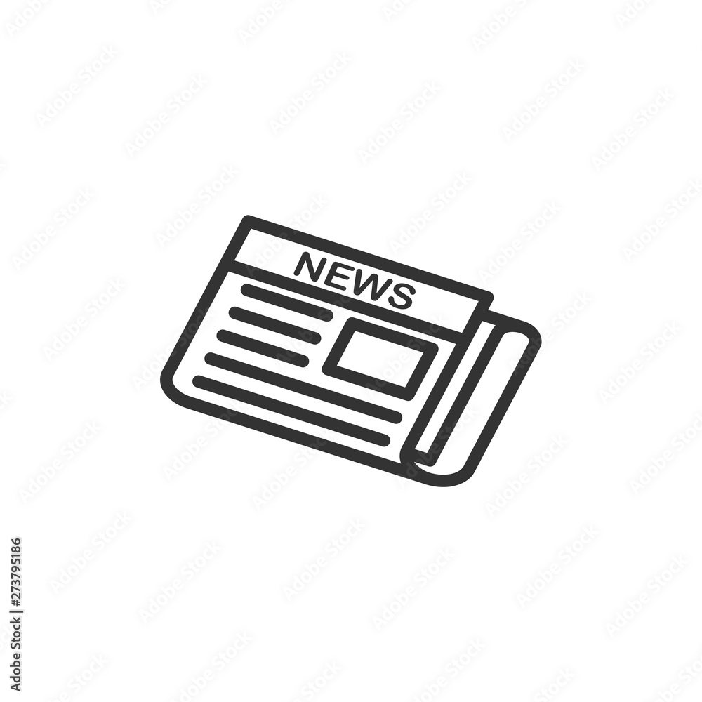Poster newspaper icon black color editable. newspaper symbol flat vector sign isolated on white background.