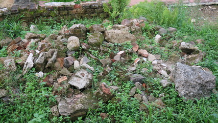 Gravel Stone on the green grass