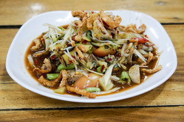 Papaya Salad with Vermicelli and Salted Crab.