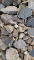 Gravel Stone on the green grass