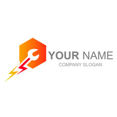 the hexagon logo representing the workshop, the logo is ready to use