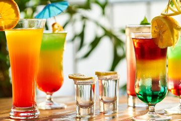 Tasty alcoholic beverage in a hotel