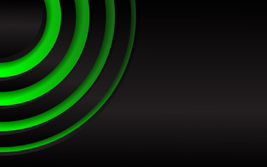 Black structure abstract modern background texture. Overlap layer 3D effect with green luxury technology decoration