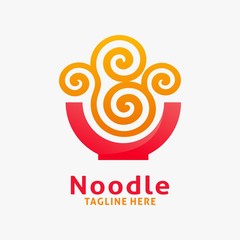 Noodle and ramen logo design in modern style