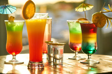 Tasty alcoholic beverage in a hotel