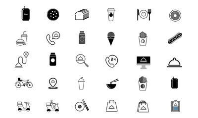 Food icon set for restaurant and culinary apps