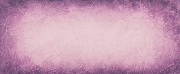 Old pink and purple background with dark border grunge, abstract vintage background with wrinkled creases and paint spatter style texture pattern