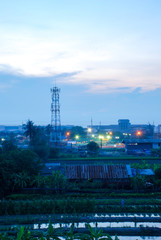 night View of the city Industrial landscape.at thailand