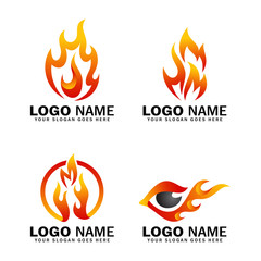 fire vector logo set, premium