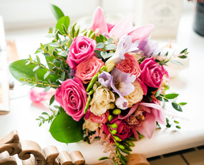 beauty wedding bouquet with roses