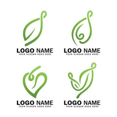 Leaf logo set, illustration leaf logo symbol, nature symbol