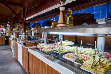 Catering buffet food in luxury restaurant