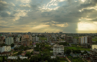 sunset in dhaka, bangladesh