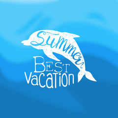 Summer, Best Vacation Template, Design Element Can Be Used for Banner, Label, Badge, Poster, T-shirt Print, Flyer Vector Illustration