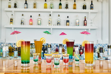 Tasty alcoholic beverage in a hotel