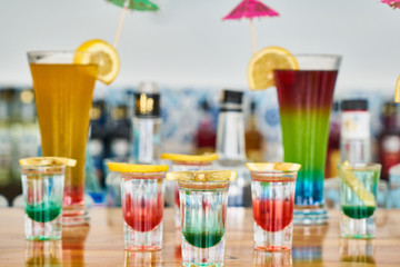 Tasty alcoholic beverage in a hotel