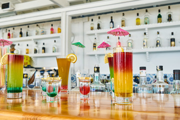 Tasty alcoholic beverage in a hotel