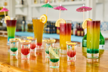 Tasty alcoholic beverage in a hotel