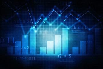 2d rendering Stock market online business concept. business Graph 